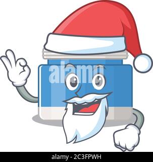 cartoon character of moisturizer cream Santa having cute ok finger Stock Vector