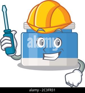 Moisturizer cream caricature design concept worked as an automotive Stock Vector