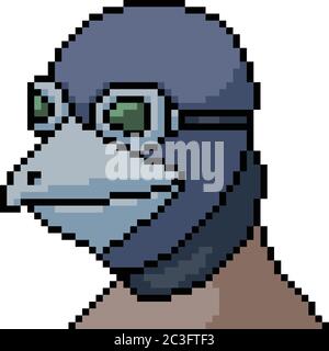 vector pixel art bird mask isolated cartoon Stock Vector