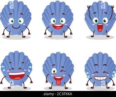 Cartoon character of blue shell with smile expression Stock Vector