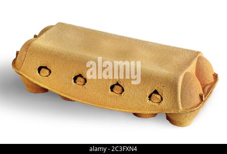Closed cardboard tray for eggs Stock Photo