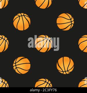 Universal vector basketball seamless patterns tiling. Sport theme with balls. Stock Vector