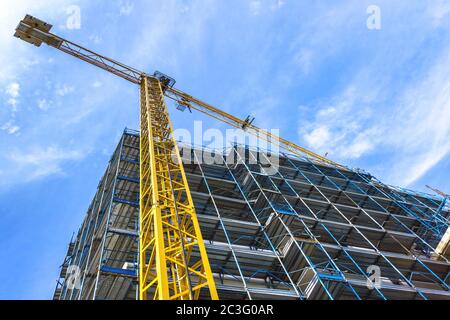 Construction site closed for COVID-19 Stock Photo