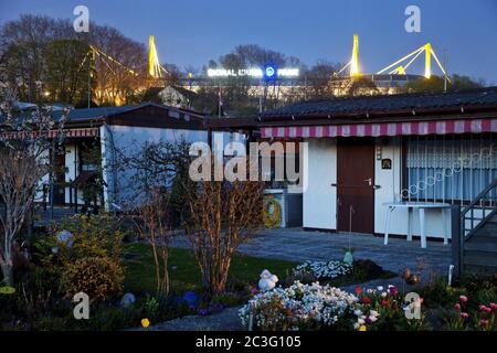 Allotment garden in front of the BVB Stadium Signal Iduna Park, Dortmund, Germany, Europe