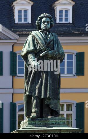 Beethoven monument in front of the main post office on Muensterplatz, Bonn, Germany, Europe Stock Photo