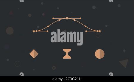Keyframe Essentials in After Effects easy ease . motion graphics icon Stock Vector