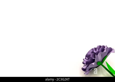 Purple flower paper on isolated background with clipping path. Origami flower for your design. Stock Photo