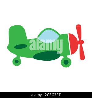 Plane toy icon. Aircraft airplane vector icon on white background Stock Vector