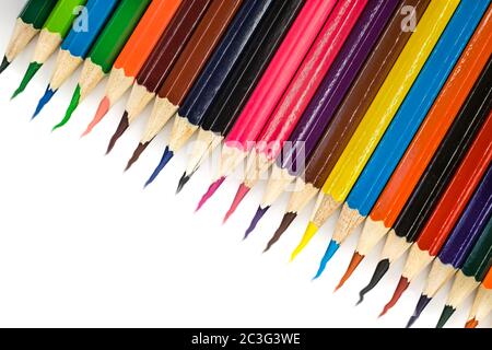 coloring wooden pencil on white background Stock Photo
