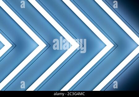 neon lights, abstract background, glowing lines, blue triangular Stock Photo