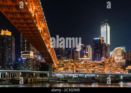 Hongya Cave Hongyadong Ancient Town in Chongqing Stock Photo