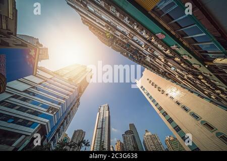 Tall commercial and residential buildings in Chongqing city Stock Photo