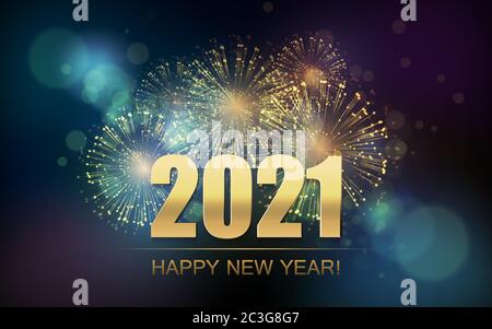 2021 New Year Abstract background with fireworks Stock Vector