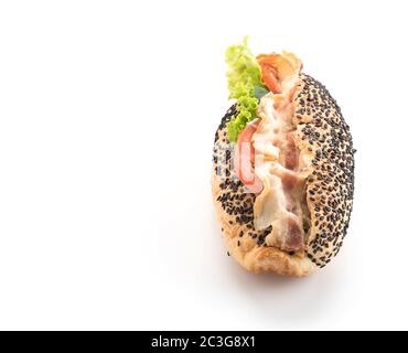 Sandwich with bacon and vegetables Stock Photo