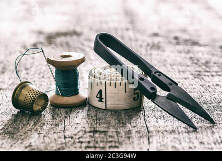 sewing tools Stock Photo
