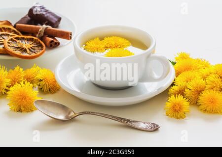 Dandelion tea Stock Photo