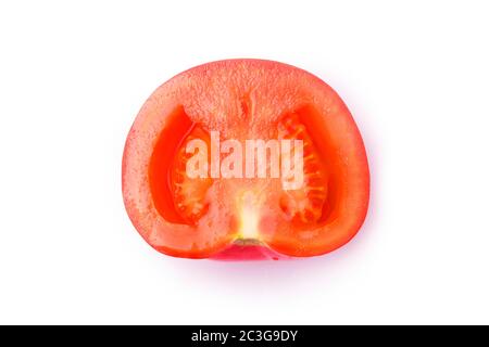 one fresh red tomato isolated on white Stock Photo