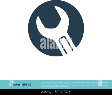 Wrench in Circle Icon Vector Logo Template Illustration Design. Vector EPS 10. Stock Vector