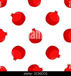 Theme big colored seamless pomegranate, bright berry pattern for seal. Berry pattern consisting of beautiful seamless repeat pomegranate. Simple color Stock Vector