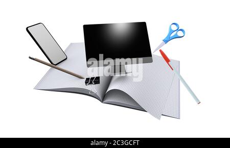 A E-learning and Online Education for Student and University Stock Photo