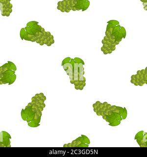 Illustration on theme big colored seamless grape, bright berry pattern for seal. Berry pattern consisting of beautiful seamless repeat grape. Simple c Stock Vector