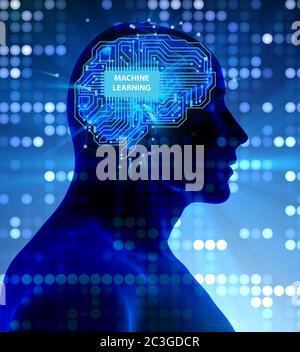 Machine learning concept - 3d rendering Stock Photo