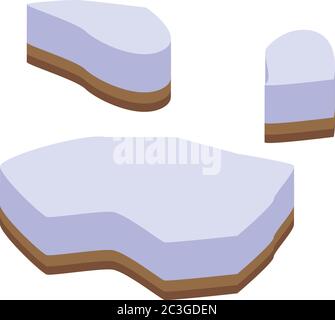 Pieces coconut icon, isometric style Stock Vector