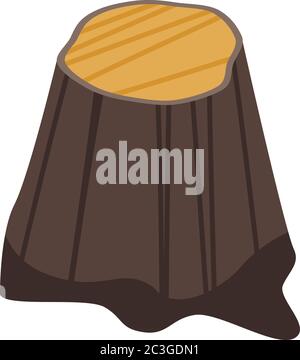 Tree stump icon, isometric style Stock Vector