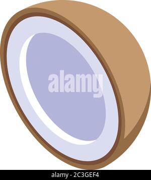 Half coconut icon, isometric style Stock Vector