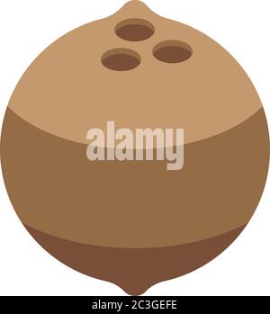Whole coconut icon, isometric style Stock Vector
