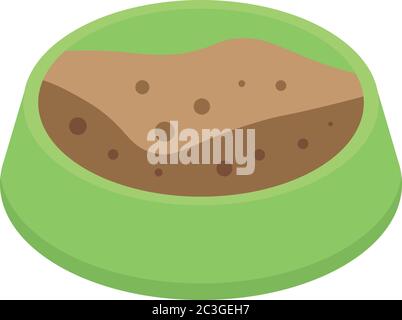 Dog food pot icon, isometric style Stock Vector