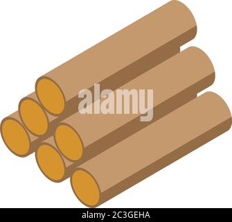 Cutted wood trees icon, isometric style Stock Vector