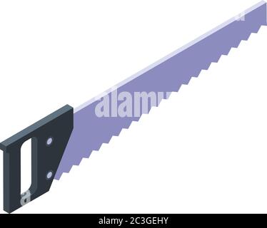 Hand saw icon, isometric style Stock Vector