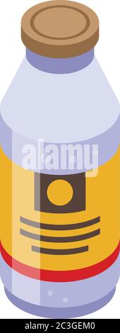 Coconut bottle juice icon, isometric style Stock Vector