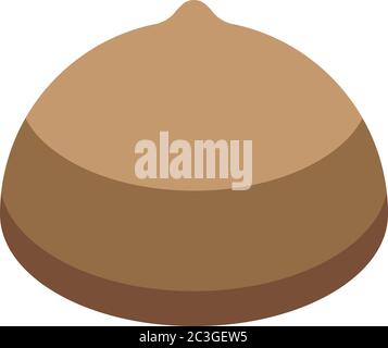 Organic half coconut icon, isometric style Stock Vector