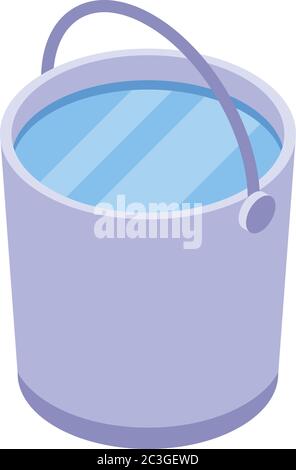 Farm water bucket icon, isometric style Stock Vector
