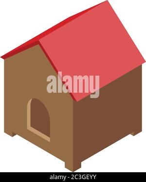 Dog house icon, isometric style Stock Vector