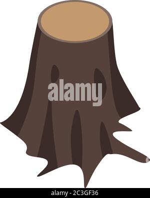 Old tree stump icon, isometric style Stock Vector