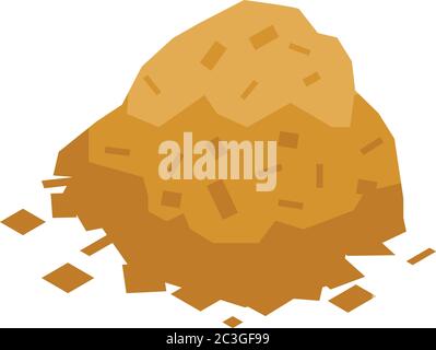 Pieces after tree cut icon, isometric style Stock Vector