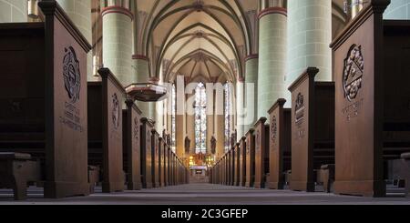 Interior view of St. Johannes Baptist, Attendorn, Sauerland, North Rhine-Westphalia, Germany, Europe Stock Photo