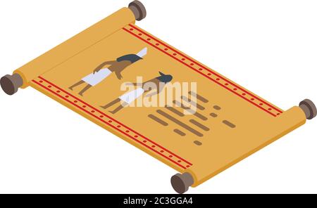 Egyptian papyrus icon, isometric style Stock Vector