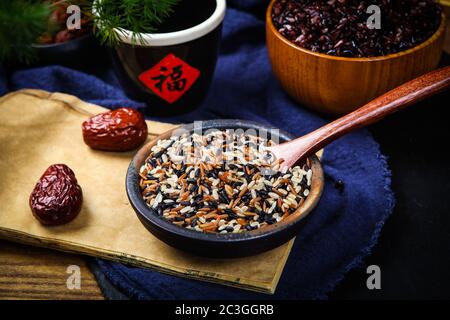 All kinds of grain of rice Stock Photo