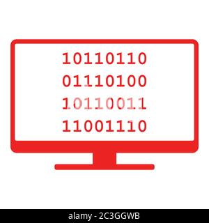 Binary code and screen Stock Photo
