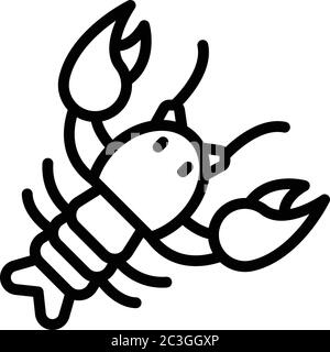 Dinner lobster icon, outline style Stock Vector