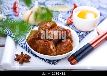 Delicious cold dishes spiced duck neck Stock Photo