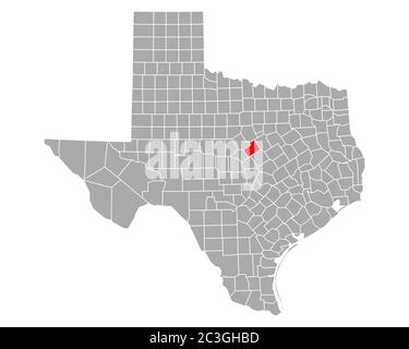 Map of Hamilton in Texas Stock Photo