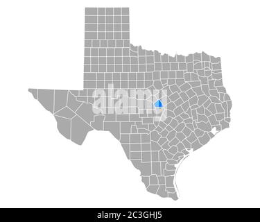 Map of Lampasas County Stock Photo - Alamy