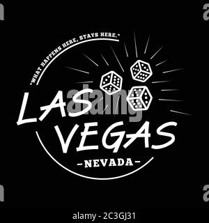 Las Vegas. Black and white logo design. Decorative inscription. Las Vegas vector and illustration. Stock Vector