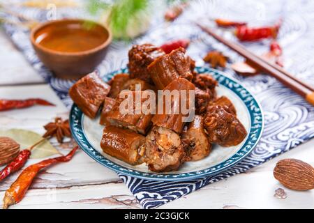 Delicious cold dishes spiced duck neck Stock Photo