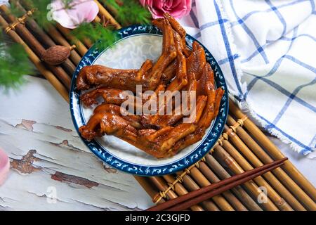 Delicious cold dishes spiced duck palm Stock Photo